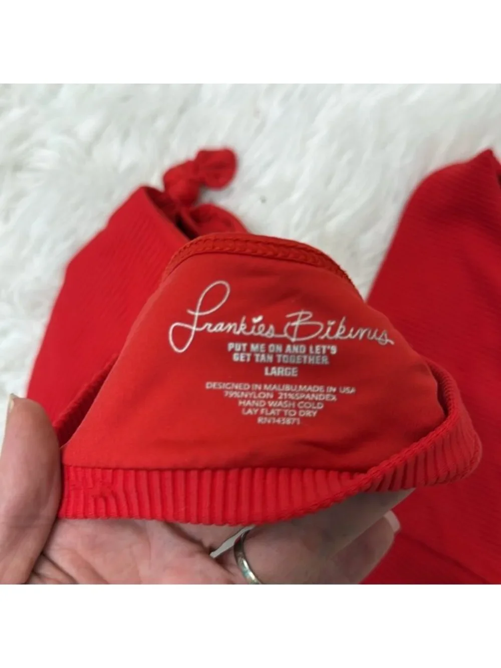 Frankie’s bikinis red Greer bikini set new no tags large swim